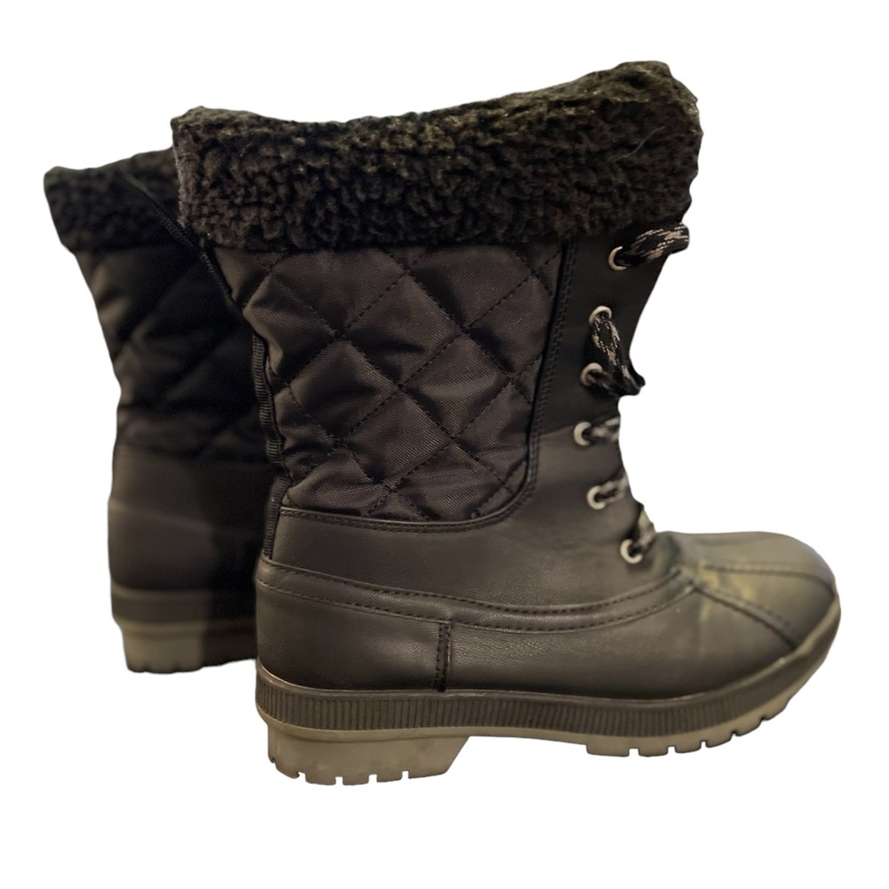 London Fog Size 7 LFW Swanley Black Winter Boots